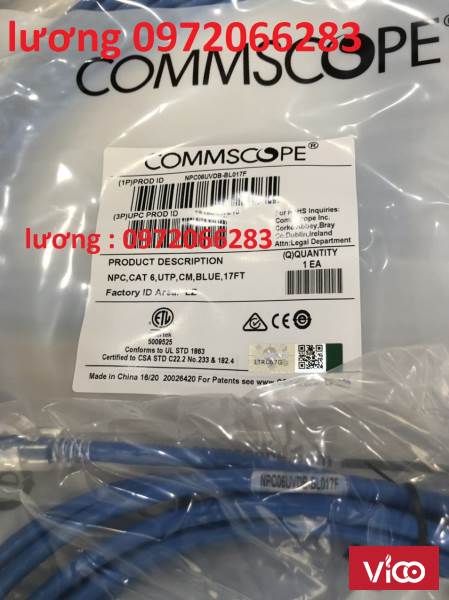 Dây nhảy patch cord 5m Cat6 Blue (NPC06UVDBBL017F) commscope