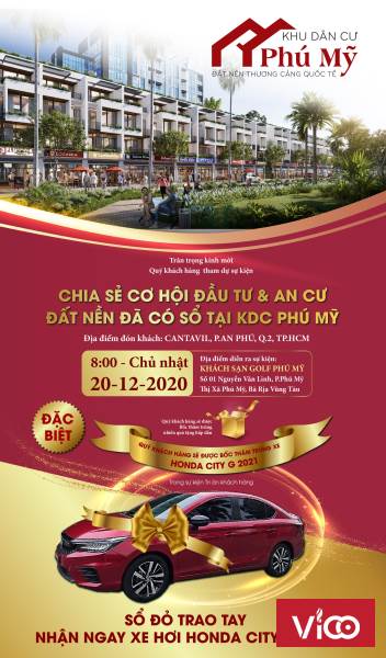 THƯ MỜI Tham Dự Sự Kiện Chia Sẻ Cơ Hội Đầu Tư và An Cư Đất Nền Đã Có Sổ Tại KDC Phú Mỹ Với Cơ Hội