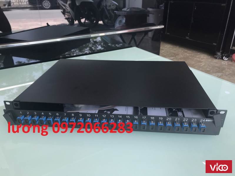 Hộp đấu nối sợi quang SM, 24 khớp nối LC, dạng trượt, 1U, mã 760241651