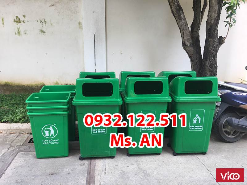 Thùng rác sinh hoạt 90l nắp hở