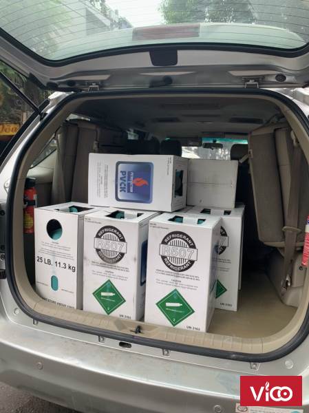 0911219479 Cung cấp gas lạnh công nghiệp R507 loại 11,3kg, xuất xứ Việt Nam