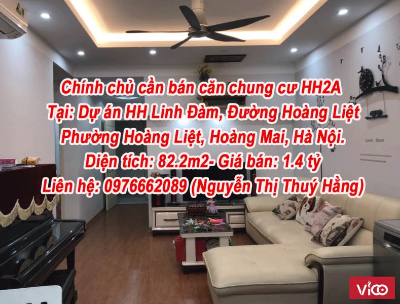 Chính chủ cần bán căn chung cư HH2A tại Dự án HH Linh Đàm, Đường Hoàng Liệt