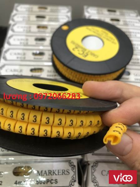 Vòng đánh dấu dây mạng số Cat6 bằng cao su (09)