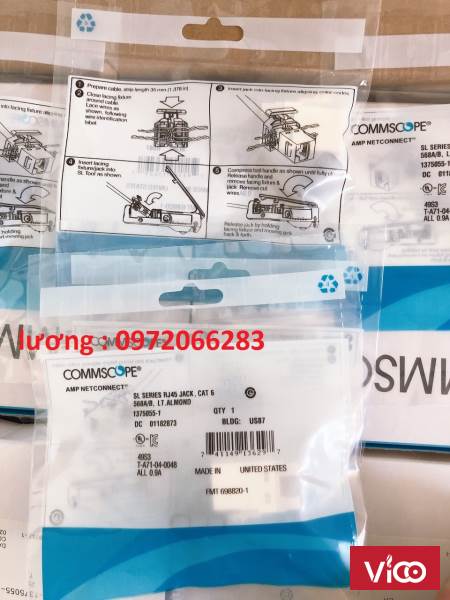 NetConnect SL Jack, Category 6, UTP Nhân mạng Commscope Cat6 13750551