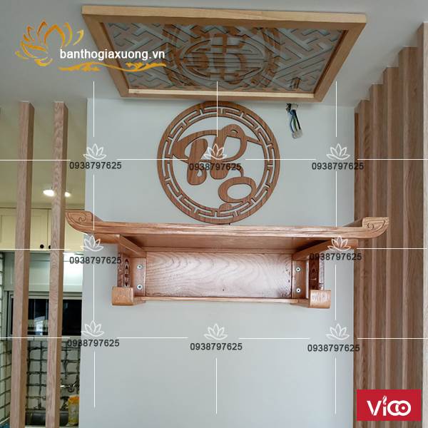 Bàn thờ treo tường hiện đại với thiết kế đẹp đơn giản độc đáo