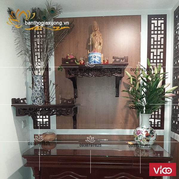 Bàn thờ treo tường hiện đại với thiết kế đẹp đơn giản độc đáo