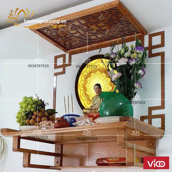 Bàn thờ treo tường hiện đại với thiết kế đẹp đơn giản độc đáo