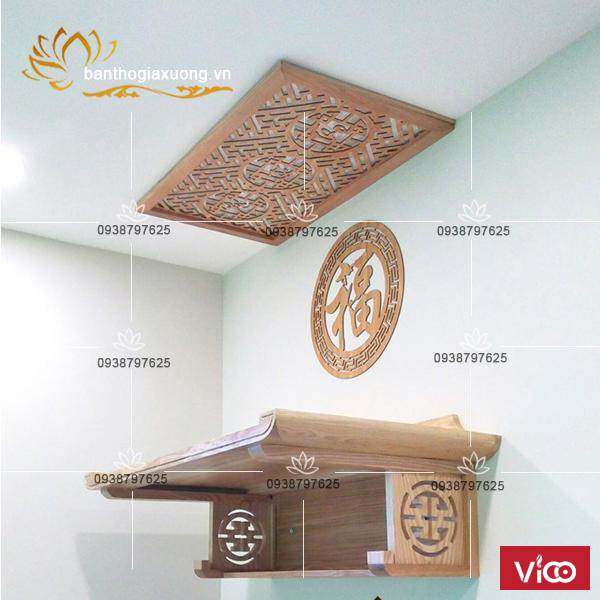 Bàn thờ treo tường hiện đại với thiết kế đẹp đơn giản độc đáo