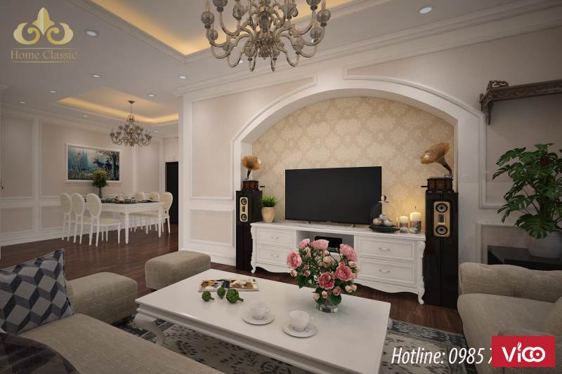 Thiết kế và thi công nội thất tân cổ điển tại chung cư Capital Garden 102 Trường Chinh