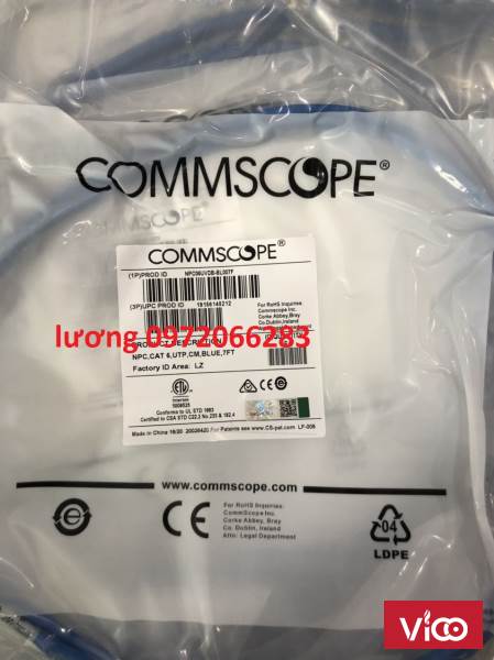 Dây nhảy patch cord 2m Cat6 Blue (NPC06UVDBBL007F) commscope
