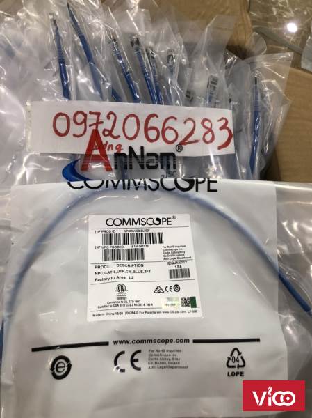Dây nhảy patch cord 1.2m Cat6 Blue (NPC06UVDBBL004F) commscope
