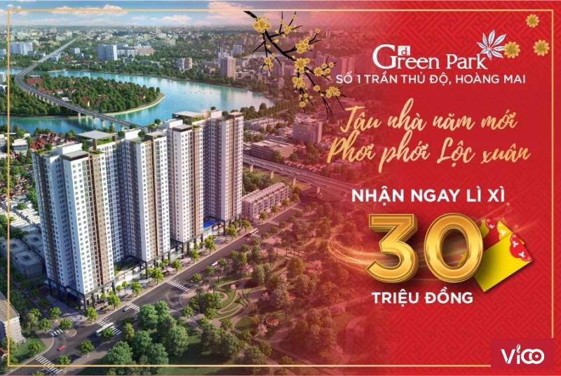 Tậu nhà năm mới phới phới lộc xuân tại phương Đông Green park Giá chỉ từ 25tr/m2 LH 0369790063