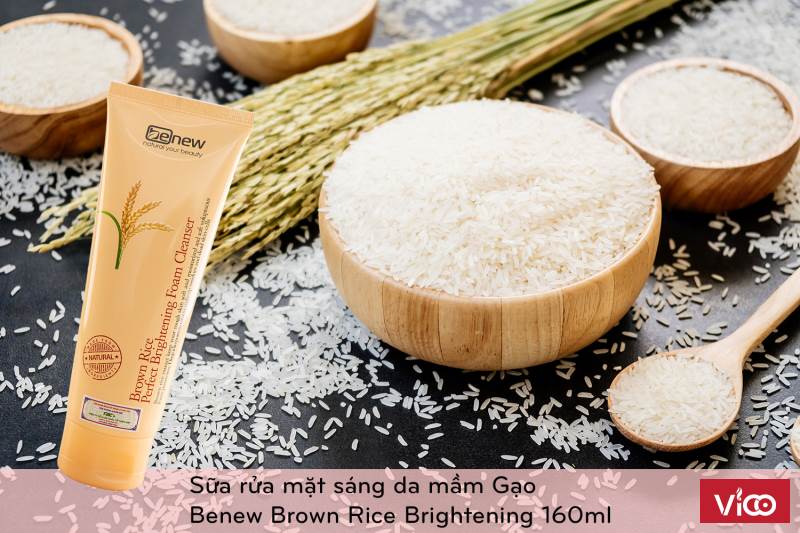Sữa rửa mặt sáng da mầm Gạo Benew Brown Rice Brightening 160ml