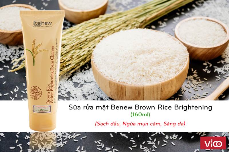 Sữa rửa mặt sáng da mầm Gạo Benew Brown Rice Brightening 160ml