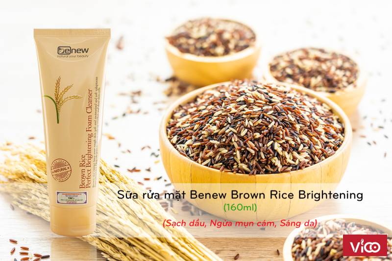 Sữa rửa mặt sáng da mầm Gạo Benew Brown Rice Brightening 160ml