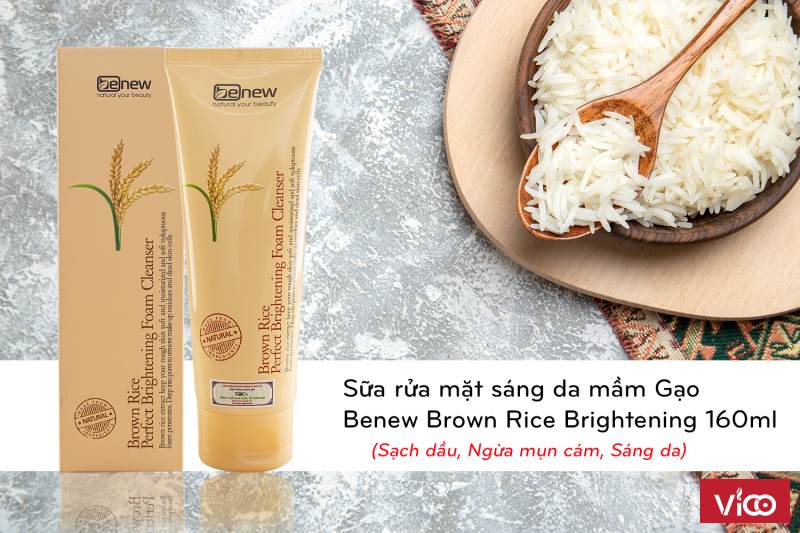 Sữa rửa mặt sáng da mầm Gạo Benew Brown Rice Brightening 160ml