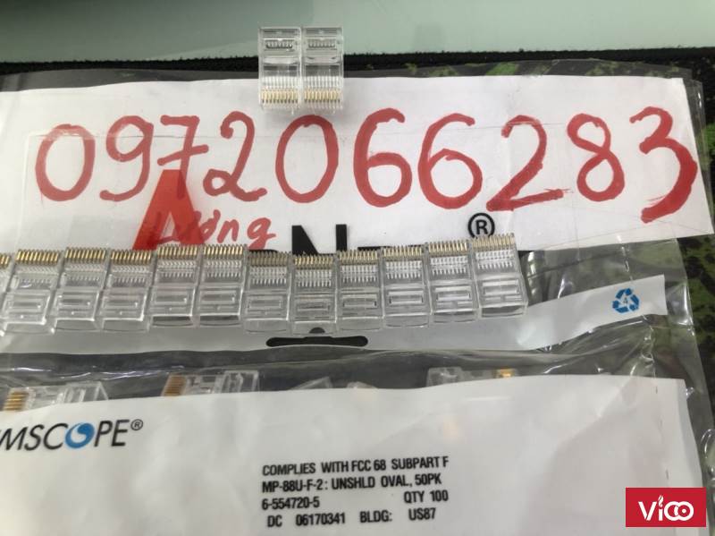 Hạt mạng RJ50 RJ48 AMP/commscope Đầu bấm mạng 10 chân CONNECTOR RJ50