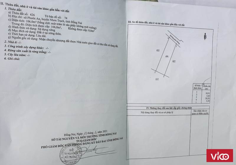 Cần Bán Nhanh Nền Đất Full Thổ 106 M2 Tại Xã Phước An
