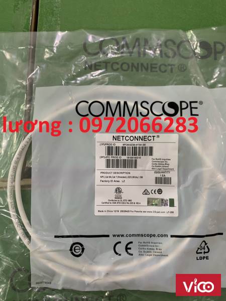 Dây nhảy patchcord cat6A dài 1.5m commscope
