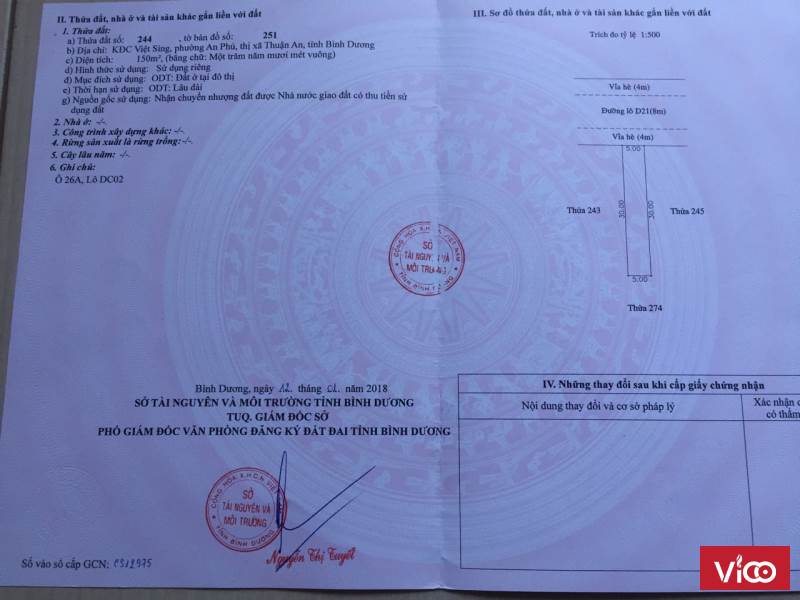 chính chủ cần bán lô đất có dãy phòng trọ tại KDC viet sing,an phú, thuận an, bình dương