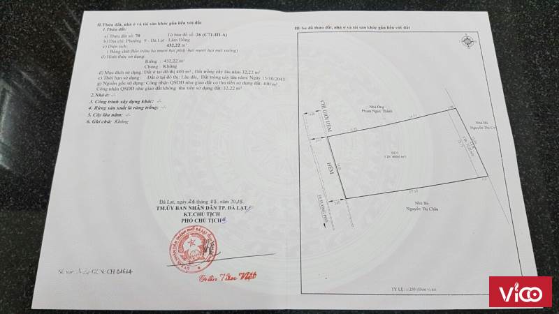 Chính chủ cần bán đất tại Đường Nguyễn Du, Phường 9, Thành phố Đà Lạt, Lâm Đồng