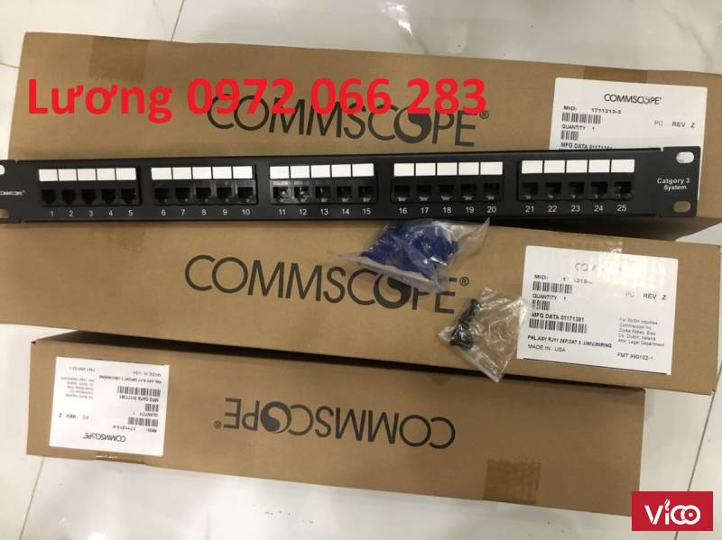 Thanh đấu nối PatchPanel RJ11 Cat3 AMP 25port amp/commcope