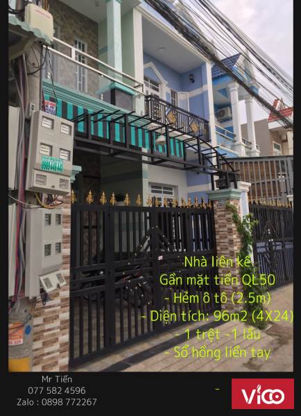 Bán nhà liền kề DT 96m2 Gần MT đường QL50 2.6 Tỷ Sổ hồng (Thương lượng)