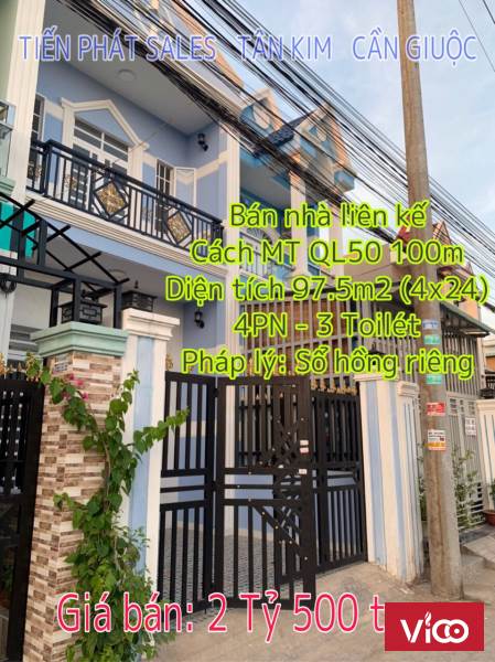 TIẾN PHÁT SALES TÂN KIM CẦN GIUỘC Bán nhà liên kế mới Cách ngã 3 Tân Kim 300m MT