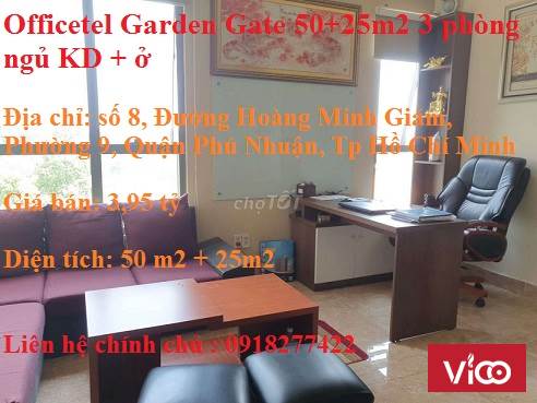 Officetel Garden Gate 5025m2 3 phòng ngủ KD ở