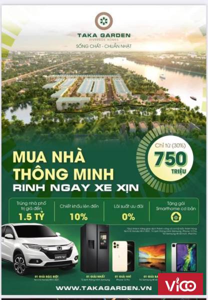 Cơ Hội Duy Nhất Sở Hữu Vị Trí Đẹp Nhất Nhà Phố TaKa Garden thành phố Tân An, Long An Gía Chỉ Từ