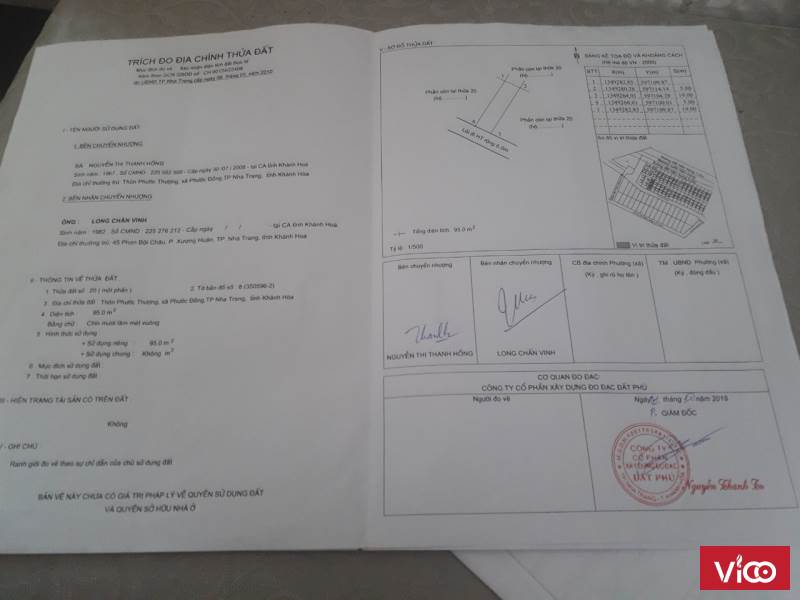 Chính chủ cần bán đất tại TP Nha Trang Tỉnh Khánh Hòa