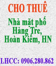 Cho thuê nhà mặt phố, phố Hàng Tre, Hoàn Kiếm, Hà Nội.