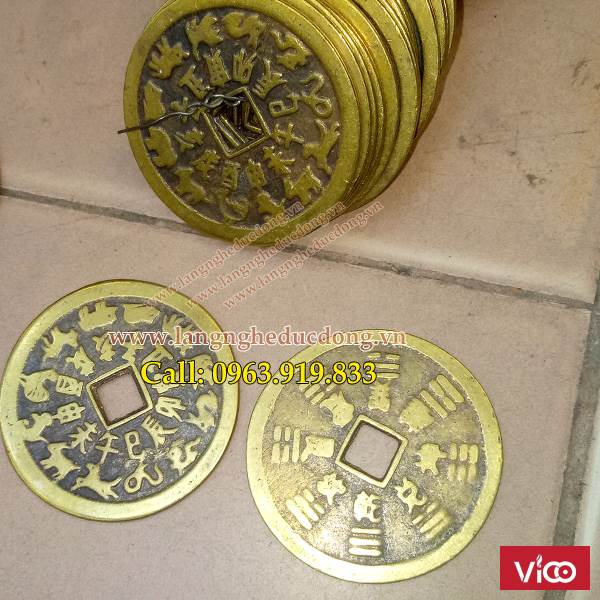tiền xu phong thủy bằng đồng, tiền xu thái tuế, xu bằng đồng, đồ đồng phong thủy