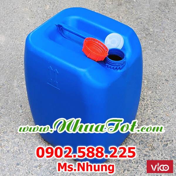 Can nhựa đựng hóa chất màu xanh dương, dung tích 30 lít