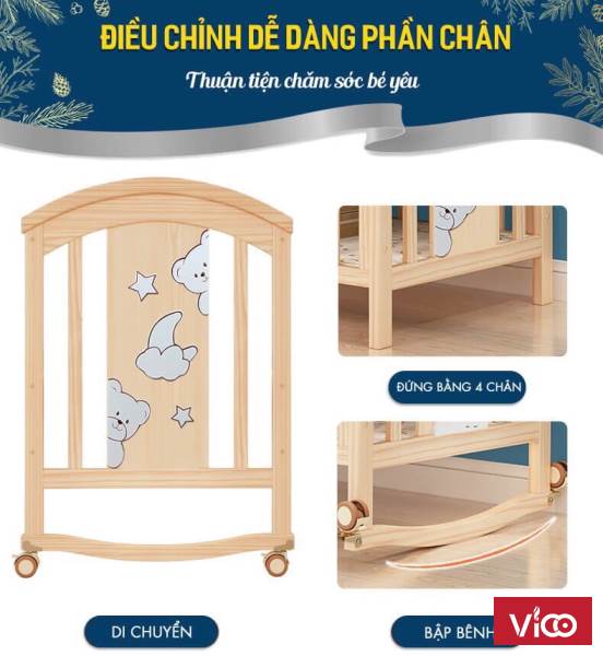 Giường Cũi Trẻ Em 6 Chức Năng