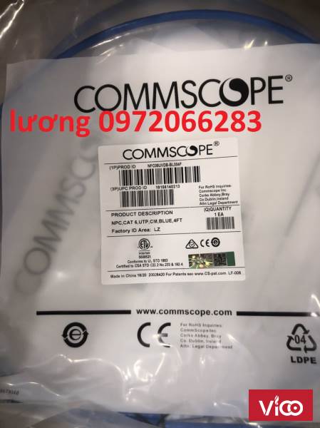 Dây nhảy patch cord 1.2m Cat6 Blue (NPC06UVDBBL004F) commscope