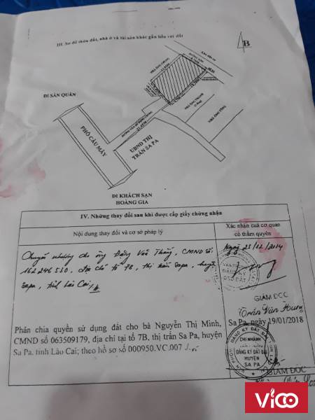 Chính Chủ Cần bán Gấp 2 Lô Đất Mặt Tiền Tại Huyện SaPa Lào Cai