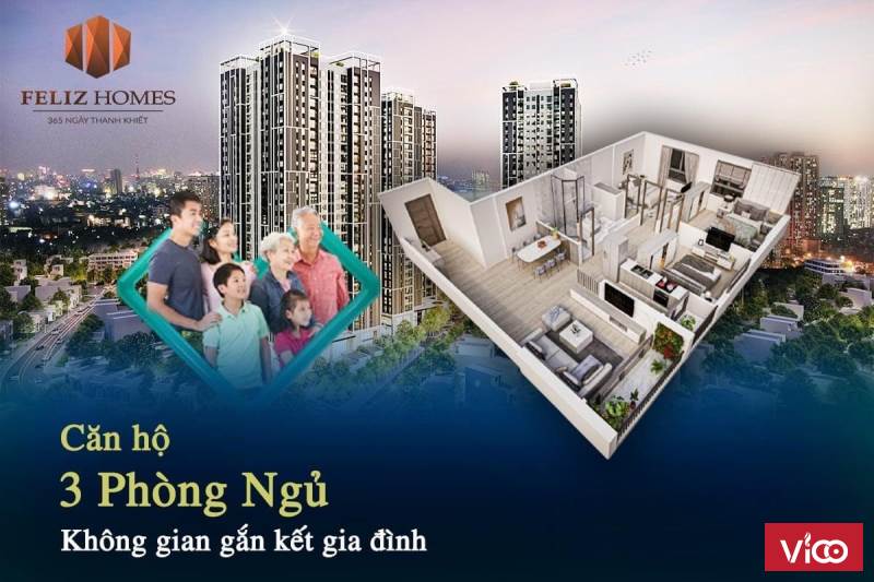 Cần bán căn hộ 3PN Feliz Homes Hoàng Mai, giá chỉ từ 2.4 TỶ
