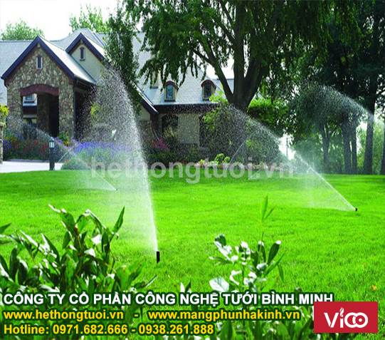 Tưới cảnh quan sân vườn, biệt thự, vòi tưới sân vận động, vòi phun tưới sân cỏ,tưới tự động