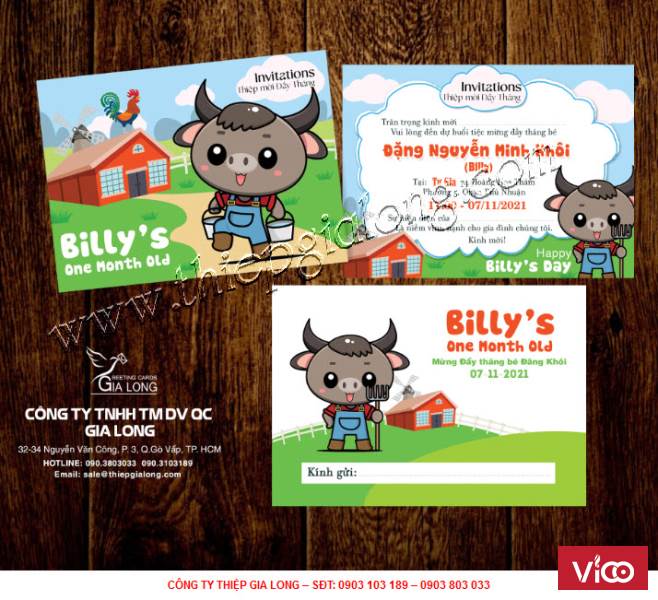 Địa chỉ mua thiệp đầy tháng cho bé tuổi trâu tại Hồ Chí Minh