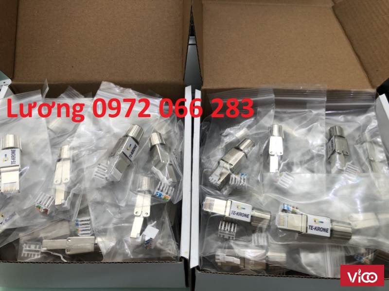 Đầu bấm hạt mạng Cat6A STP không dùng Tool, chống nhiễu Shielded CAT 6A Toolless Plug RJ45