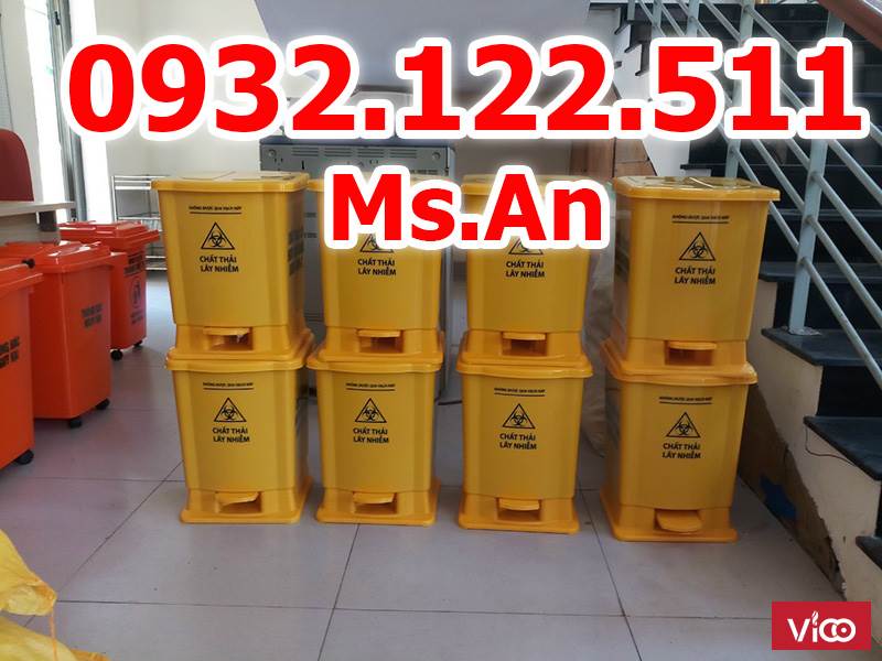 BÁN THÙNG RÁC Y TẾ 20L MÀU VÀNG