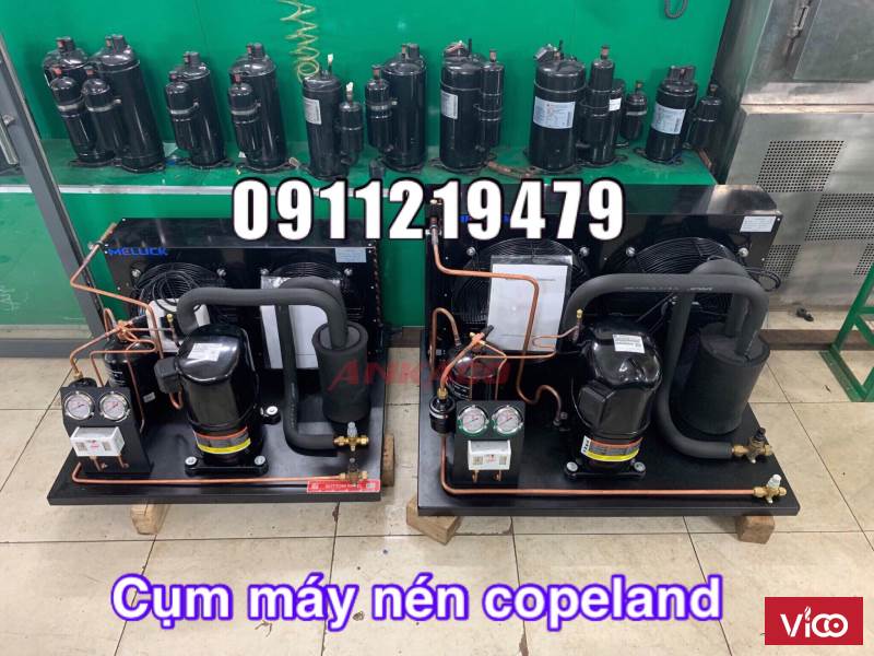 lắp đặt hoàn thiện cụm máy nén Copeland 5hp CRNQ0500 tại Bình Tân