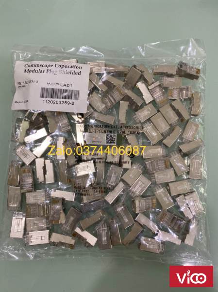 Hạt mạng Sắt AMP chống nhiễu Shielded 8 Position Modular Plug mã 65695303