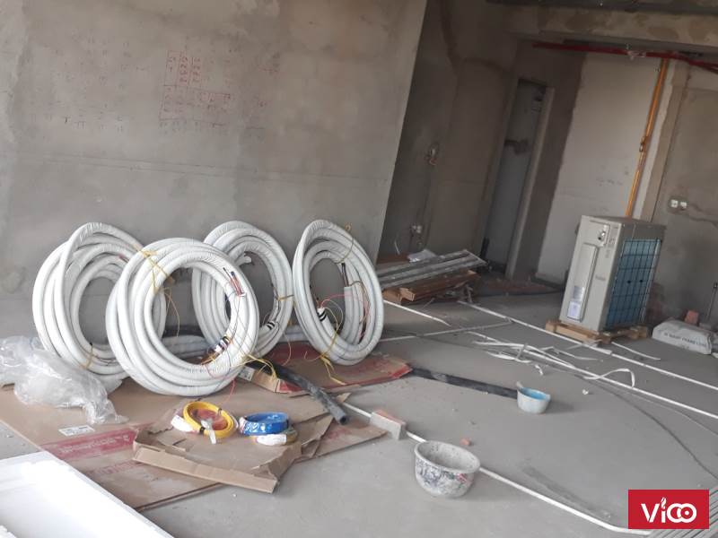 Thi công đường ống máy lạnh âm tường Cao Vĩ