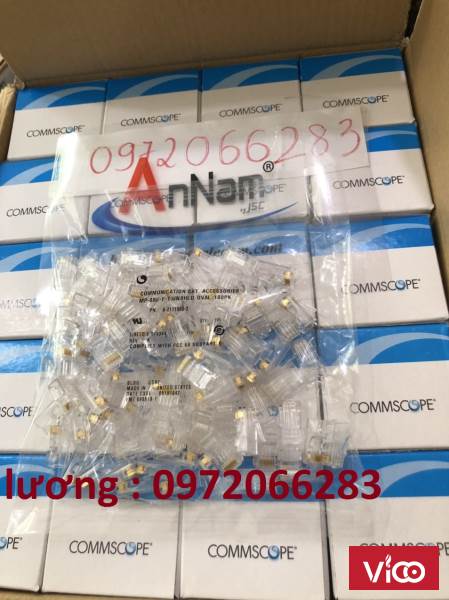 Hạt mạng cat6 COMMSCOPE PN 621119893 loại 1 mảnh RJ45, 2623AWG