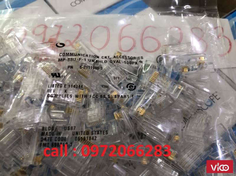 Hạt mạng cat6 COMMSCOPE PN 621119893 loại 1 mảnh RJ45, 2623AWG