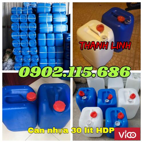 Can nhựa vuông 30 lít màu xanh