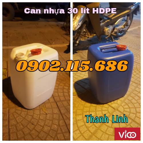 Can nhựa vuông 30 lít màu xanh