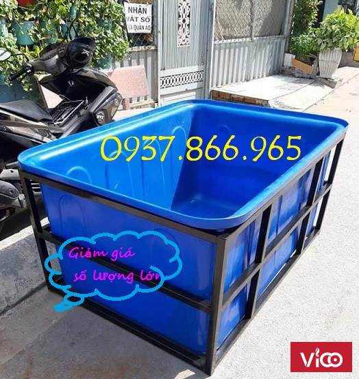 Thùng nhựa dung tích lớn nuôi cá koi, thùng nhựa hình chữ nhật đựng hóa chất